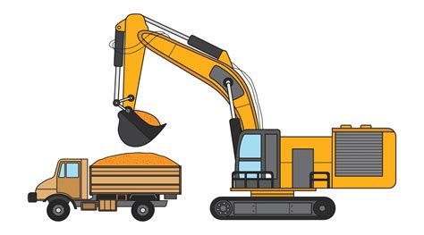 mini excavator clip art|excavator dump truck clip art.